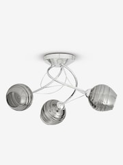 Smoke Grey Drizzle 3 Light Flush Ceiling Light - Image 3 of 5
