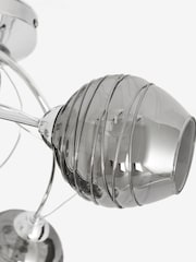 Smoke Grey Drizzle 3 Light Flush Ceiling Light - Image 4 of 5