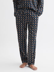 Reiss Multi Cornish Cotton Printed Drawstring Pyjama Bottoms - Image 1 of 4