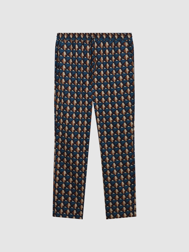 Reiss Multi Cornish Cotton Printed Drawstring Pyjama Bottoms - Image 2 of 4