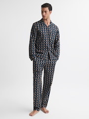 Reiss Multi Cornish Cotton Printed Drawstring Pyjama Bottoms - Image 3 of 4