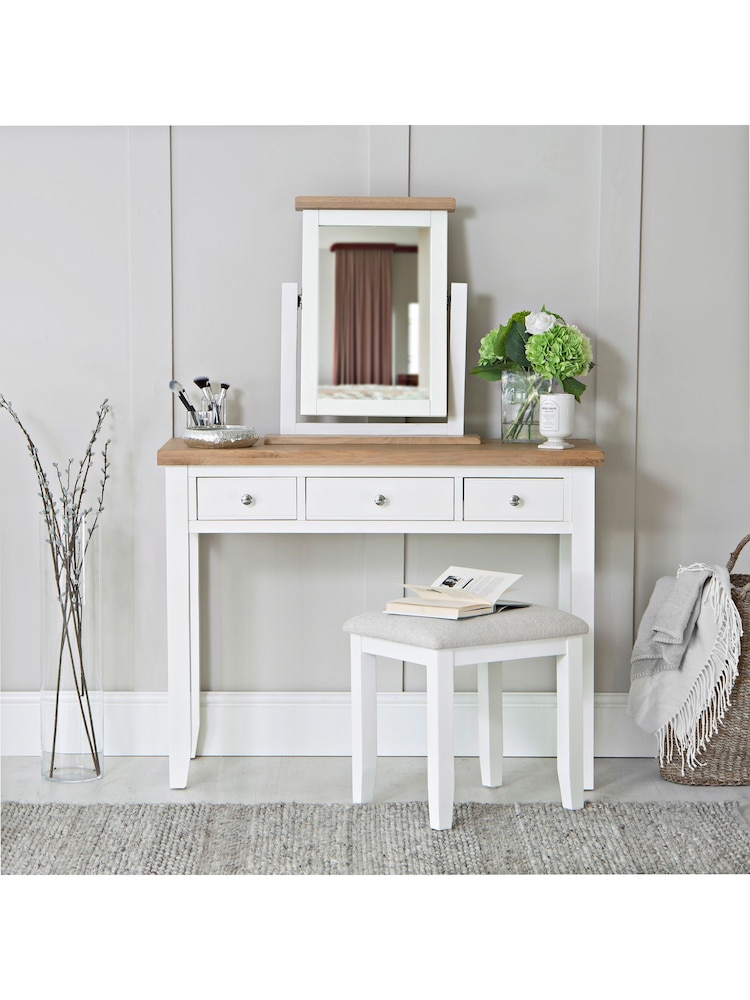 K Interiors White Oak Windsor Solid Wood Dressing Table - Image 1 of 6