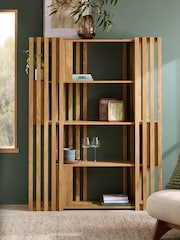 Natural Slatted Mango Wood Effect Shelf - Image 2 of 5
