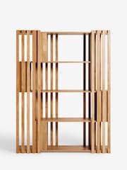 Natural Slatted Mango Wood Effect Shelf - Image 4 of 5