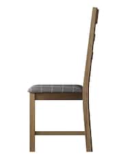 K Interiors Smoked Oak Embleton Solid Wood Slatted Chair Fabric Seat - Image 4 of 6