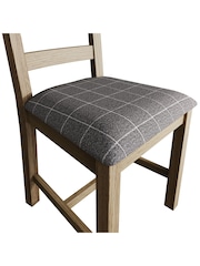 K Interiors Smoked Oak Embleton Solid Wood Slatted Chair Fabric Seat - Image 5 of 6
