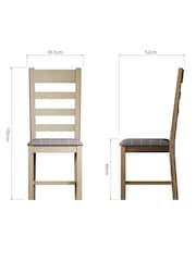 K Interiors Smoked Oak Embleton Solid Wood Slatted Chair Fabric Seat - Image 6 of 6