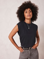 Mint Velvet Blue Cotton T-Shirt - Image 2 of 4