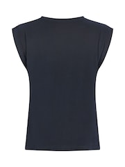 Mint Velvet Blue Cotton T-Shirt - Image 4 of 4