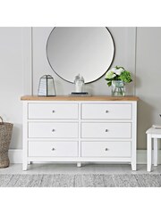 K Interiors White Oak Windsor Solid Wood 6 Drawer Chest - Image 1 of 6