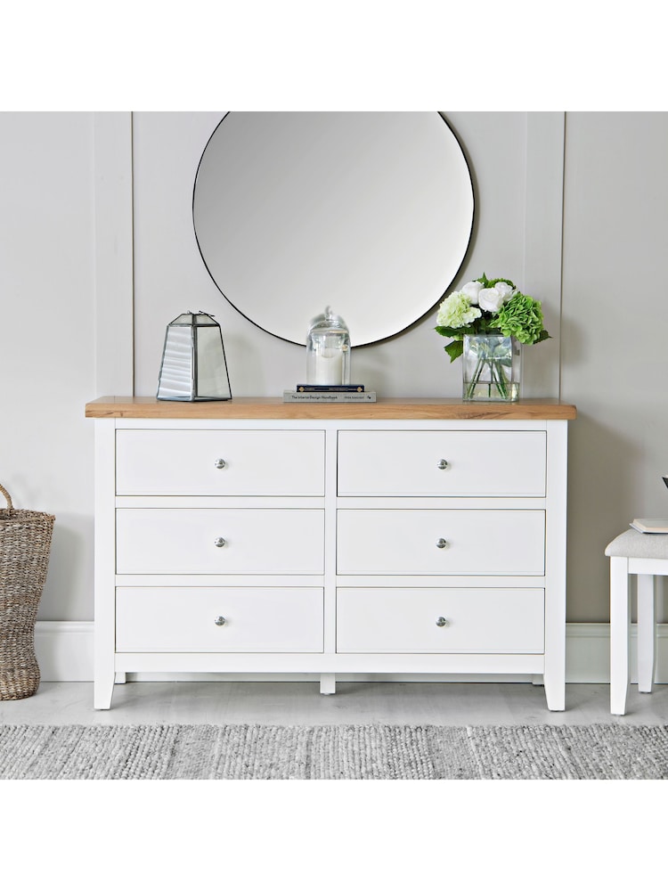 K Interiors White Oak Windsor Solid Wood 6 Drawer Chest - Image 1 of 6