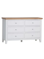K Interiors White Oak Windsor Solid Wood 6 Drawer Chest - Image 2 of 6
