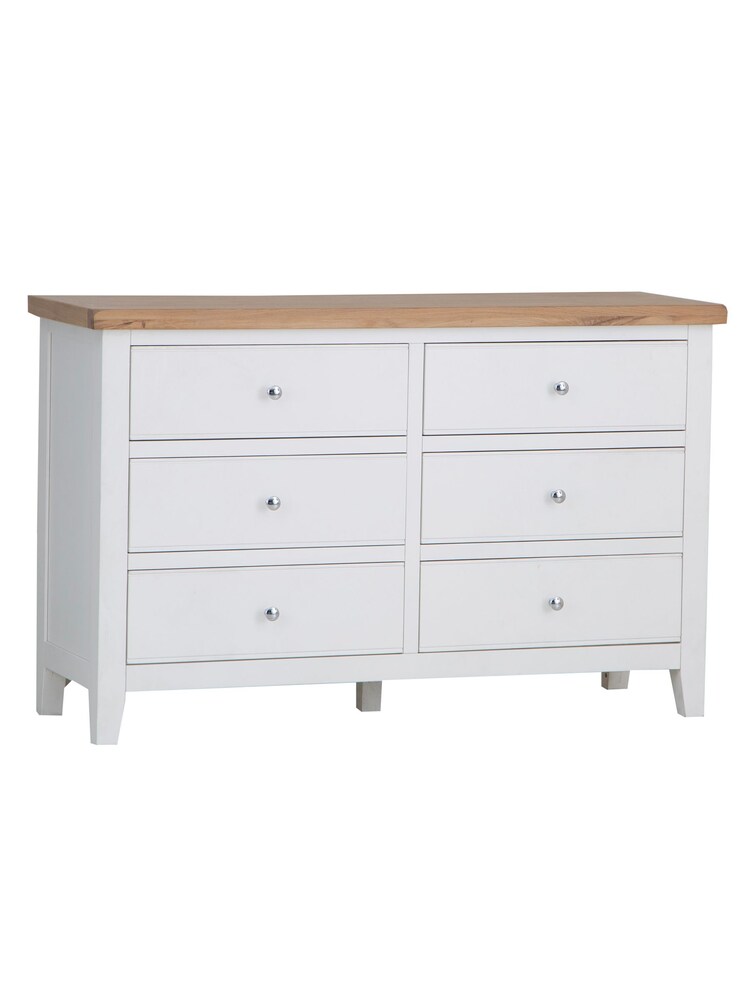 K Interiors White Oak Windsor Solid Wood 6 Drawer Chest - Image 2 of 6