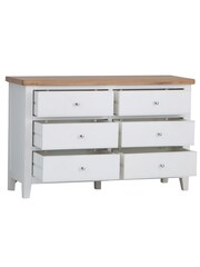 K Interiors White Oak Windsor Solid Wood 6 Drawer Chest - Image 3 of 6