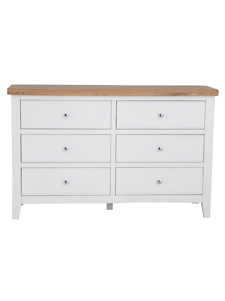 K Interiors White Oak Windsor Solid Wood 6 Drawer Chest - Image 6 of 6