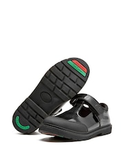 Toezone Black Ava Patent Leather Bumper Rip Tape School Shoes - Image 1 of 11