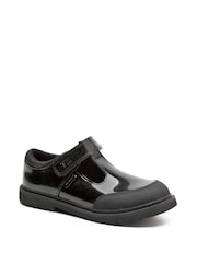Toezone Black Ava Patent Leather Bumper Rip Tape School Shoes - Image 5 of 11