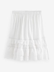 White Textured Broderie Maxi Skirt (3-16yrs) - Image 4 of 6