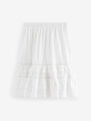 White Textured Broderie Maxi Skirt (3-16yrs) - Image 5 of 6
