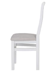 K Interiors White Oak Windsor Solid Wood Cross Back Fabric Seat Dining Chair Set of 2 - Image 5 of 5