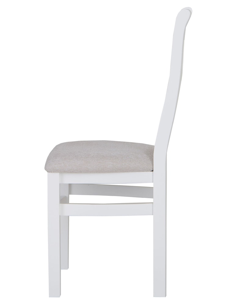 K Interiors White Oak Windsor Solid Wood Cross Back Fabric Seat Dining Chair Set of 2 - Image 5 of 5