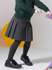 Toezone Black Kira  Rubber Patent Double Rip-Tape Unicorn School Shoes - Image 4 of 11