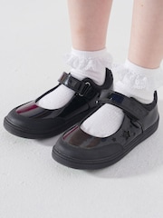 Toezone Zola Rubber Patent Leather Star Rip Tape School Shoes - Εικόνα 1 του 11