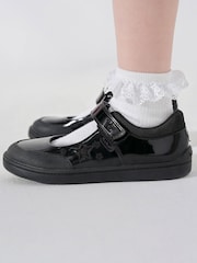 Toezone Zola Rubber Patent Leather Star Rip Tape School Shoes - Εικόνα 2 του 11
