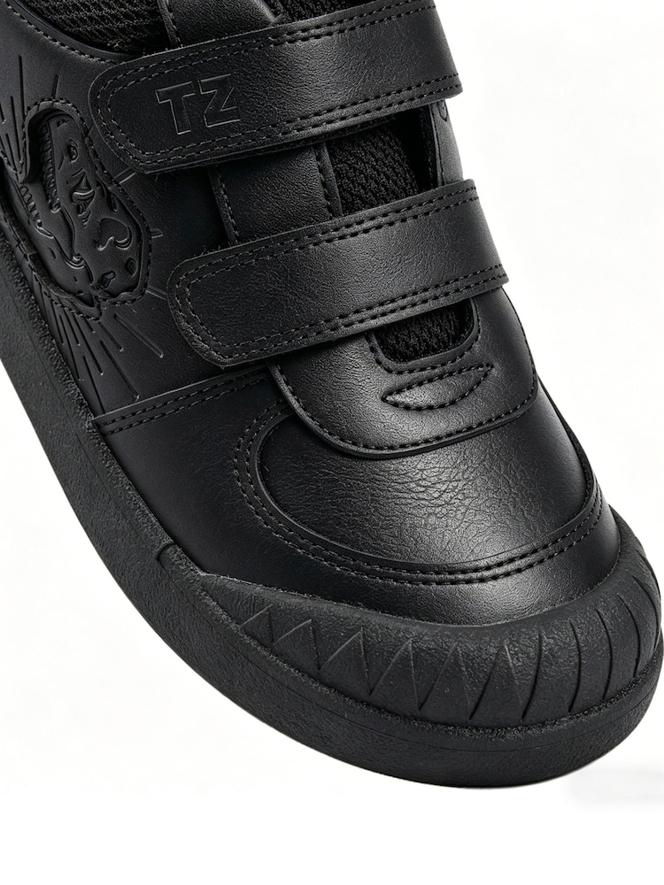 Toezone Black Noah Black Rip Tape Dinosaur Character School Shoes - Image 10 of 10 Toezone Black Noah Black Rip Tape Dinosaur Character School Shoes - Image 10 of 10