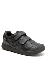 Toezone Black Noah Black Rip Tape Dinosaur Character School Shoes - Image 4 of 10