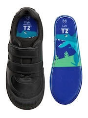 Toezone Black Noah Black Rip Tape Dinosaur Character School Shoes - Image 8 of 10