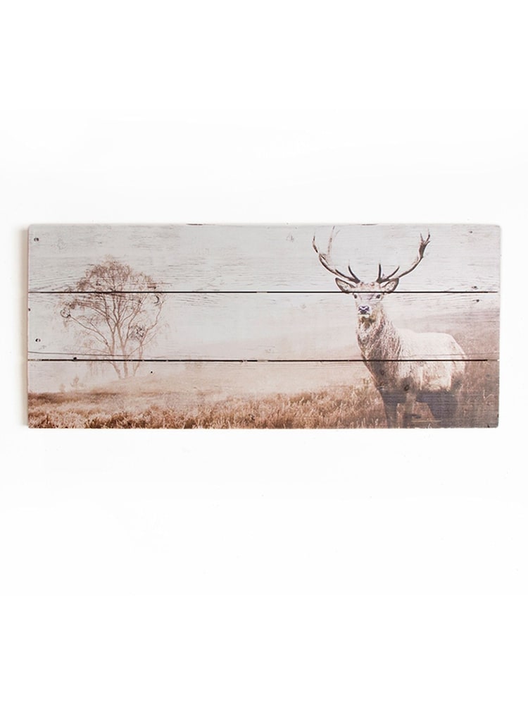Art For The Home Natural Stag Wooden Plaque - Image 2 of 2