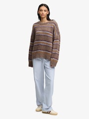 Superdry Brown Slouchy Brushed Knit Jumper - Image 3 of 6