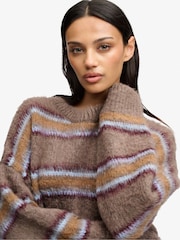 Superdry Brown Slouchy Brushed Knit Jumper - Image 4 of 6