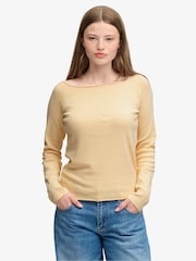 Superdry Yellow Bardot Off Shoulder Top - Image 1 of 7