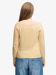 Superdry Yellow Bardot Off Shoulder Top - Image 2 of 7