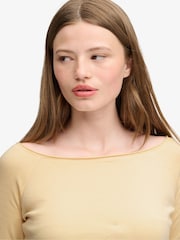 Superdry Yellow Bardot Off Shoulder Top - Image 4 of 7