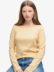 Superdry Yellow Bardot Off Shoulder Top - Image 5 of 7
