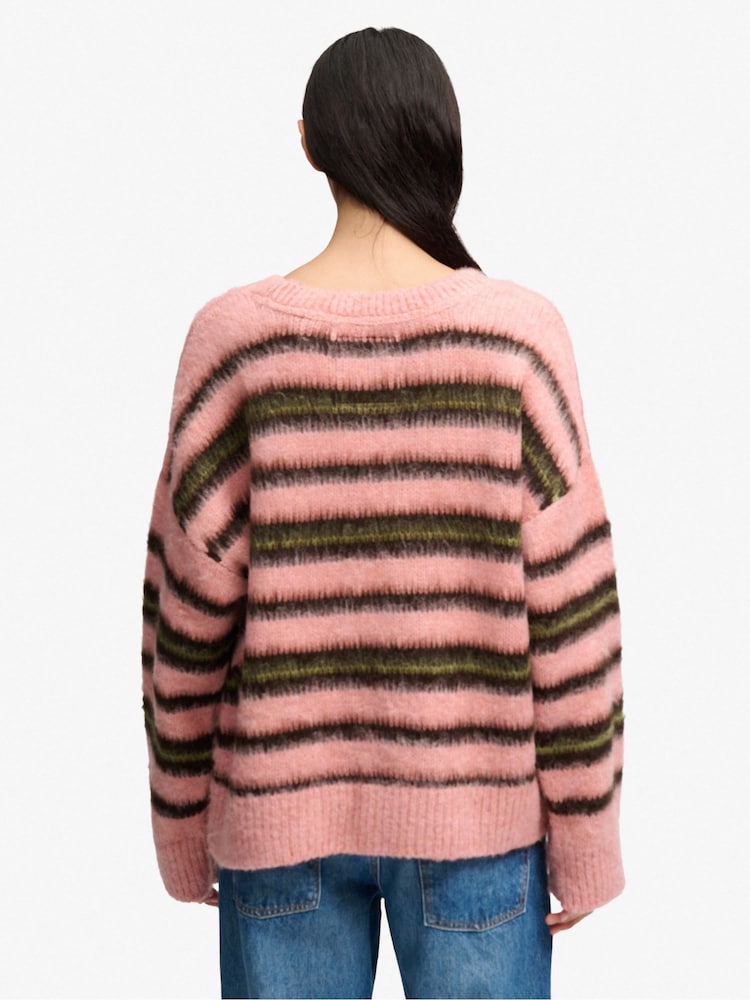 Superdry Pink Slouchy Brushed Knit Jumper - Image 2 of 6