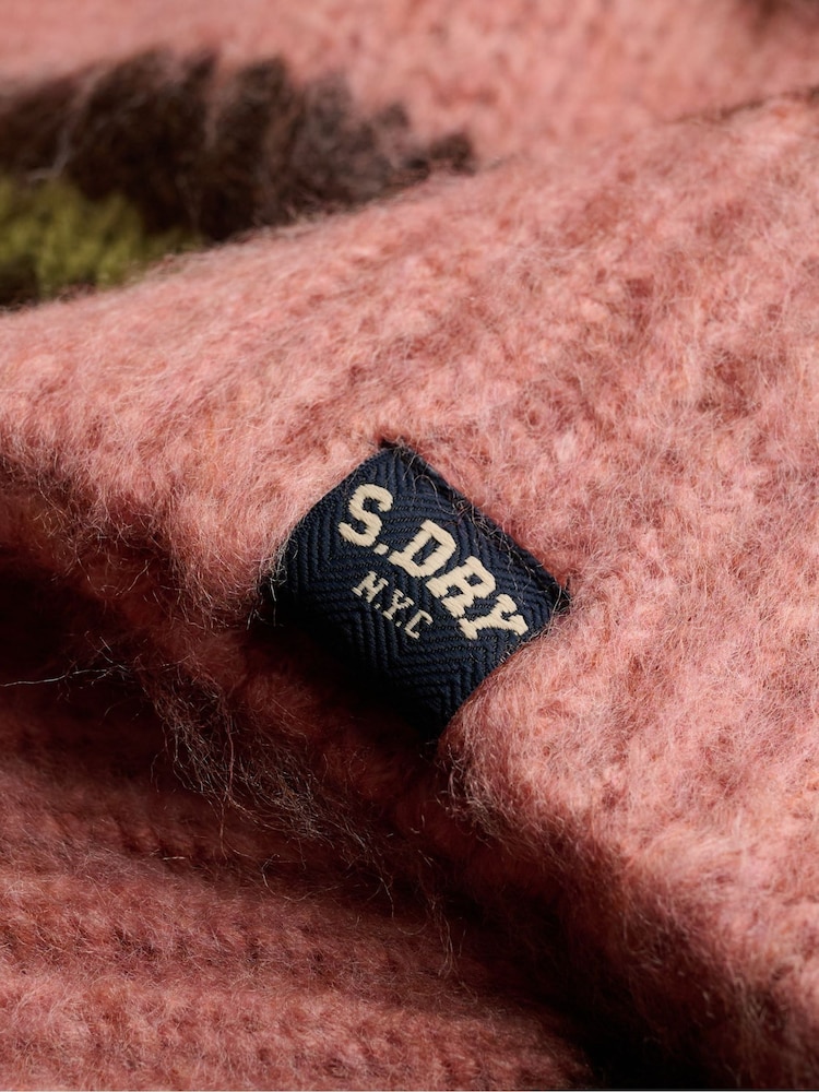 Superdry Pink Slouchy Brushed Knit Jumper - Image 6 of 6