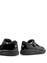 Toezone Black Matilda Patent Leather Unicorn Rip Tape School Shoes - Image 7 of 11