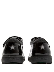 Toezone Black Matilda Patent Leather Unicorn Rip Tape School Shoes - Image 9 of 11