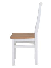 K Interiors White Oak Windsor Solid Wood Cross Back Wooden Seat Dining Chair Set of 2 - Image 4 of 5