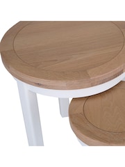 K Interiors White Oak Windsor Solid Wood Round Nest Of 2 Tables - Image 3 of 5