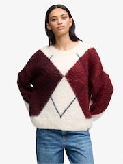 Superdry Red Slouchy Brushed Knit Jumper - Image 1 of 5