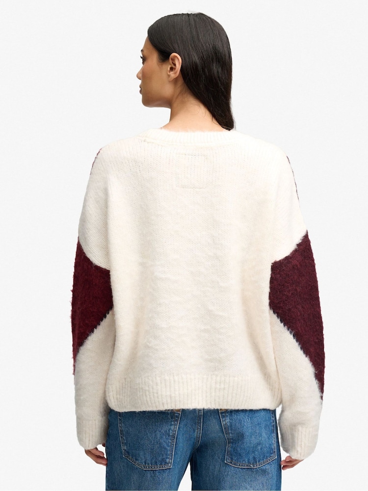 Superdry Red Slouchy Brushed Knit Jumper - Image 2 of 5