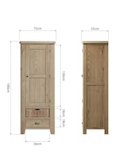 K Interiors Smoked Oak Embleton Solid Wood Single Larder Unit - Image 6 of 6