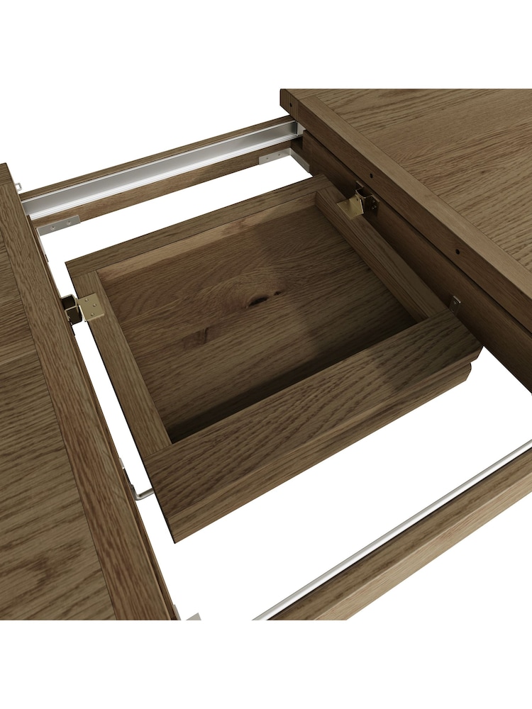 K Interiors Smoked Oak Embleton Solid Wood 2m Cross Leg Dining Table - Image 6 of 6