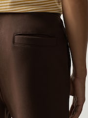 Коричнево-шоколадный - Прямой крой - Brushback джоггеры - Изображение 4 5
