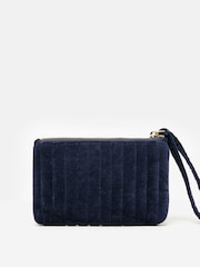 Joules Daphne Navy Blue Velvet Wrist Purse - Image 2 of 4